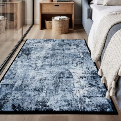 Rugflix 3x4 Entrance Rugs, Washable Navy Blue Dark Entry Small Rug - color: 01-ocean Blue, size: 3' x 4' (Rectangular)