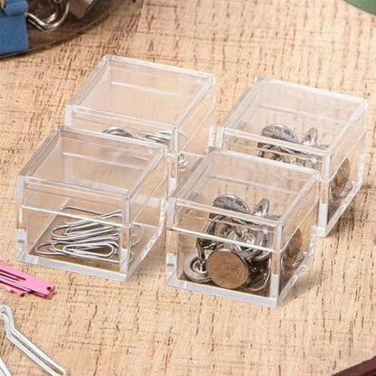 KissYou Small Acrylic Box with Lid 1.18 x1.18 x 0.86 Inch Plastic Cube - size: 1.18 x1.18 x 0.86 Inch