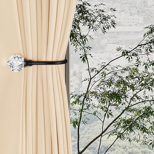 Groleca U Shaped Metal Curtain Holdbacks, Curtain Tiebacks, 2 Pack, Black - color: Black