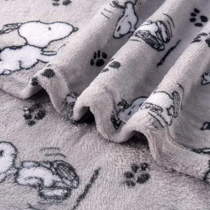Berkshire Blanket Peanuts® VelvetLoft® Cute Character Snoopy Plush Blanket,Peanuts Poses and Paws Grey,King 90 in x 108 in (Official Peanuts® Product) - color: Peanuts Poses and Paws Grey, size: King (90 in x 108 in)