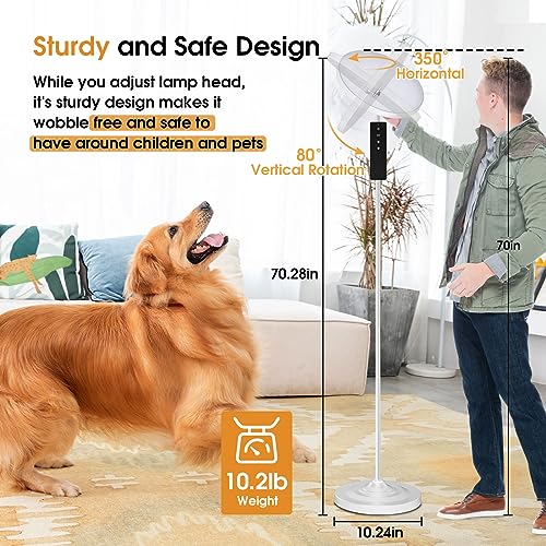 LED Torchiere Floor Lamp with Remote Control, Standing Lamp for Living Room - color: Matte White