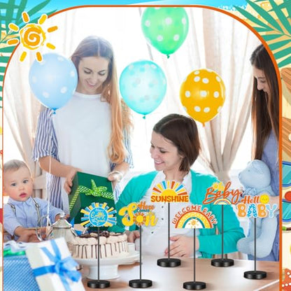 DoubleFill 6 Pcs Here Comes the Son Baby Shower Table Decoration - style: Here Comes the Son