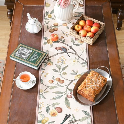 bilin gaier Designer Linen Extra Long Table Runner,118"x12"-Dewey A - color: Dewey a, size: 12"*118"