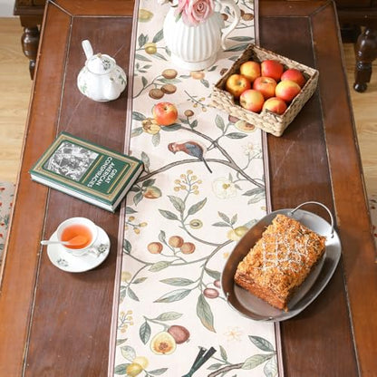 bilin gaier Designer Linen Extra Long Table Runner,118"x12"-Dewey A - color: Dewey a, size: 12"*118"