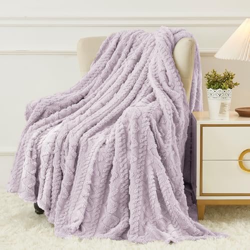 Aganear Fleece Throw Blanket for Couch Sofa 50"x60" Purple - color: Purple, size: Throw(50×60in)