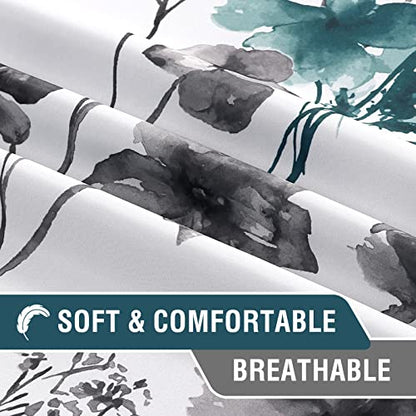 H.VERSAILTEX 100% Blackout Curtains 63 Inches for Kitchen, Grey/Teal - color: Grey/Teal, size: 52"W x 63"L (Pack of 2)