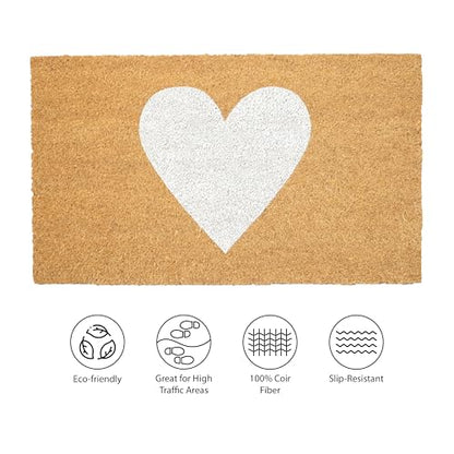 Calloway Mills Madison Heart Doormat (White, 17" x 29") - color: White, size: 1'5" x 2'5" (Rectangular)