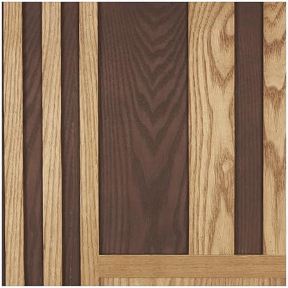 Deco 79 Wooden Geometric Home Wall Decor Carved Two-Toned Striped Wall Sculpture, Set of 2 Wall ArtW, 24" H, Brown - size: 15.8"L x 1.8"W