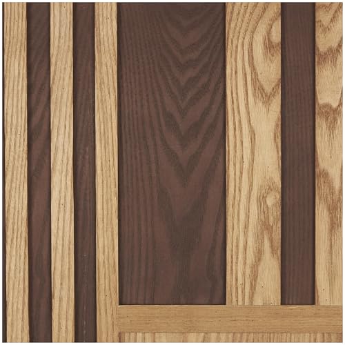 Deco 79 Wooden Geometric Home Wall Decor Carved Two-Toned Striped Wall Sculpture, Set of 2 Wall ArtW, 24" H, Brown - size: 15.8"L x 1.8"W