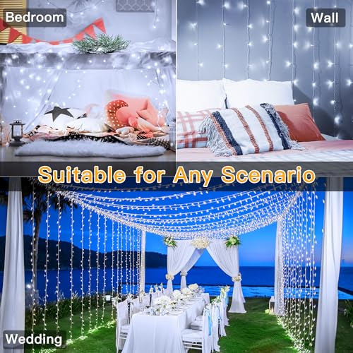 Ollny Christmas Lights 400LED 131FT, Cool White Fairy Lights with Remote - color: Cool White, size: 400 LEDs