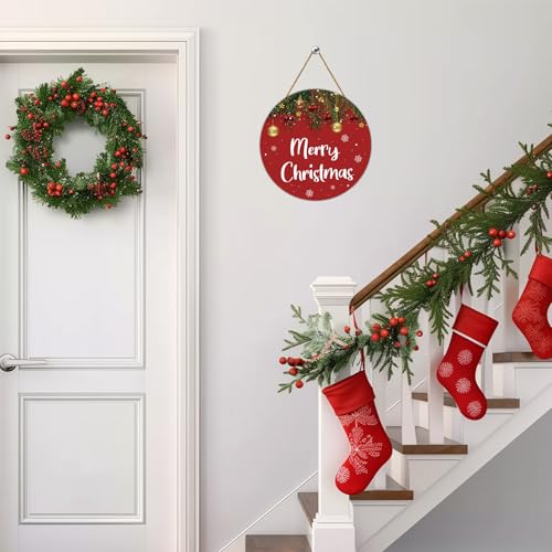 Christmas Door Decorations Merry Christmas Sign Grass Bells Door Sign