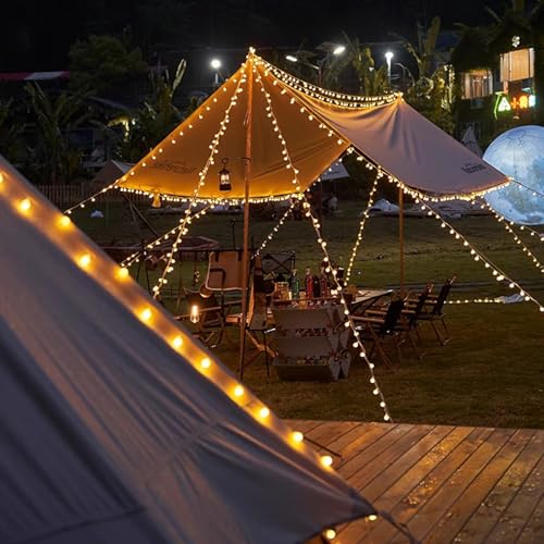 Globe String Lights, 32.8 FT 80 LED USB Powered Waterproof Timer 8 Modes Fairy String Lights with Remote for Bedroom Christmas Party Patio Garden Indoor Wedding Decor, Warm White, 10M