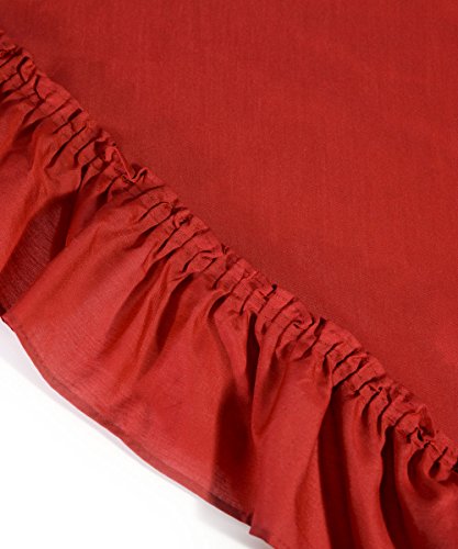 Ellis Curtain Stacey 54-by-13 Inch Ruffled Filler Valance (Red) - color: Red