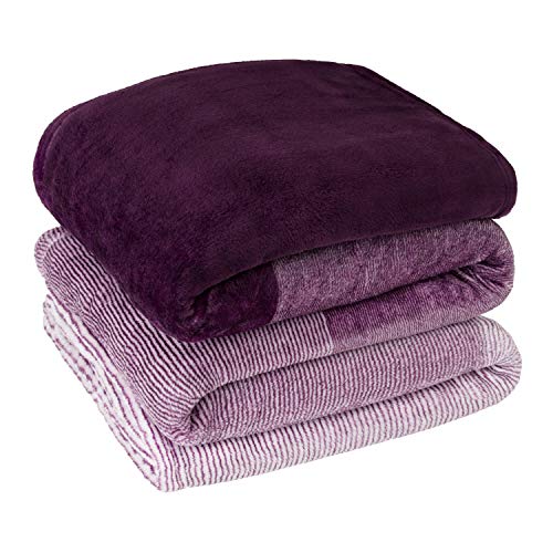 PAVILIA Purple Ombre Fleece Throw Blanket for Couch Sofa Bed, 60x80 Twin - color: Gradient - Purple, size: 60 x 80 Inches - Twin