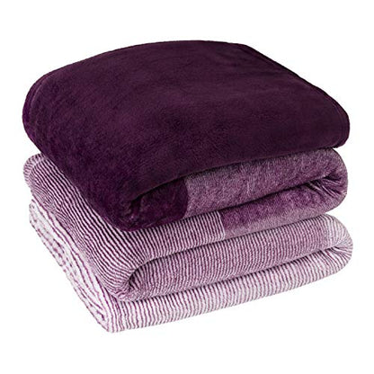 PAVILIA Purple Ombre Fleece Throw Blanket for Couch Sofa Bed, 60x80 Twin - color: Gradient - Purple, size: 60 x 80 Inches - Twin
