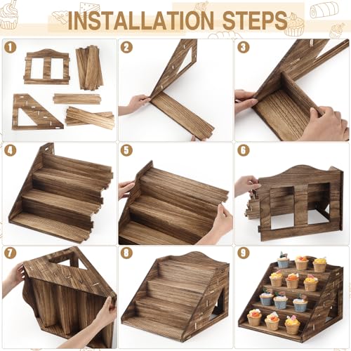 Yousoontic 4 Tier Wooden Display Stand for Soap Candles Craft Show Riser