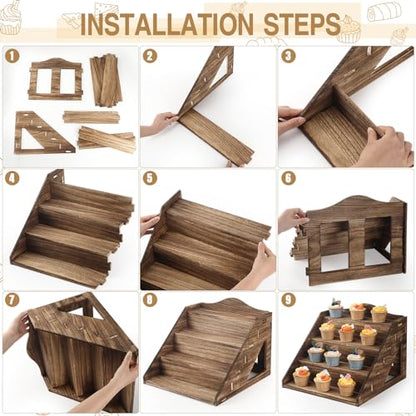 Yousoontic 4 Tier Wooden Display Stand for Soap Candles Craft Show Riser