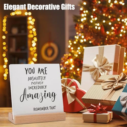 Inspirational Quotes Gifts for Women Friend Coworker Graduate Teen Girl Boy Valentines Day Birthday, Encouragement Decor Signs Cheer Up Hard Time Gifts for Her Him, You are Amazing Motivational Desk Plaque for Office Home - style: You‘re Amazing