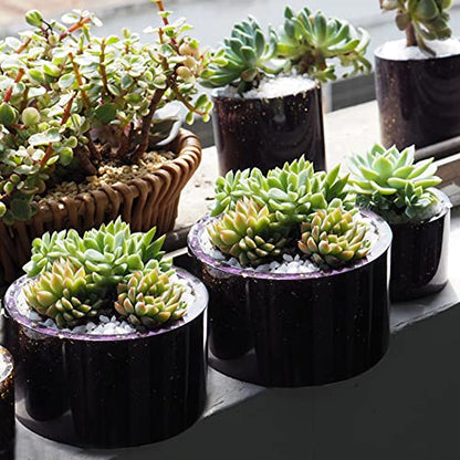 2PCS Large Concrete Plant Mold, 3.93" Internal Diameter Planter Silicone Mould, Cylinder Resin Mold for DIY Crafts Succulent Flower Pots Jewelry Trinkets Candle Holder Organizer - color: 2x Cylinder Pot-A