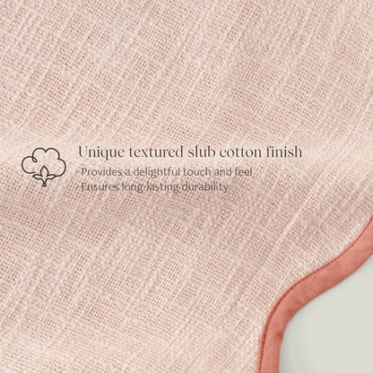 Double Stitch 100% Cotton Scalloped Throw Pillow Covers, Shell Pink - color: Shell Pink, size: 20" x 20" (Pack of 2)