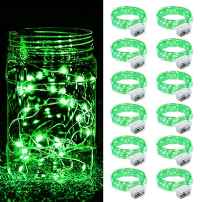 ZGWJ 12 Pack Green Fairy Lights, Mini String Lights - color: Green, size: 12P
