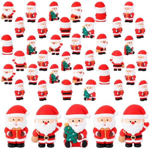 60 Pcs Christmas Mini Santa Figurines, Tiny Santa Claus Statues Ornaments - color: Santa, size: 60 Pcs