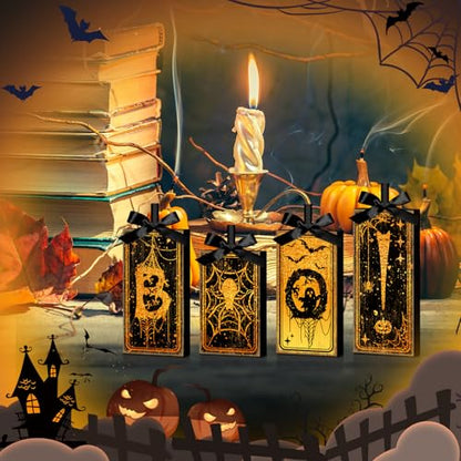 Britimes Halloween Ghost Tiered Tray Decor, 4 Pack, Wooden Table Sign - style: Tarot Boo