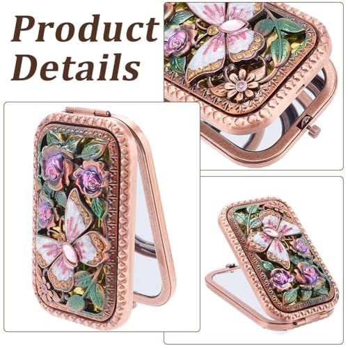 Vintage Foldable Compact Makeup Mirror Pocket Makeup Mirror - style: Style 5