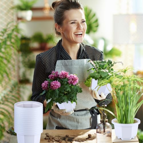 Roshtia 24 Pcs Hanging Planter Pot with Hook, Ceramic White, 3.7 Inch - color: Ceramic White, size: 3.7 Inch