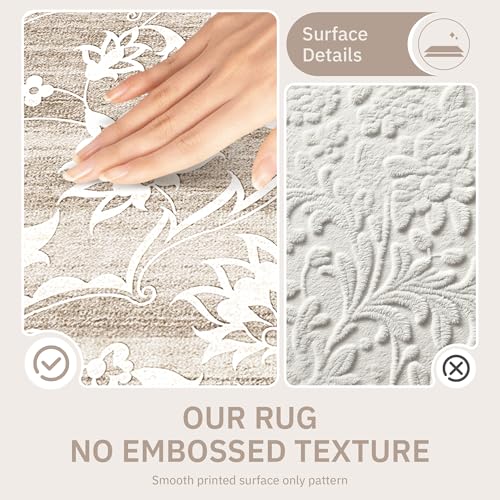 Soalmost 9x12 Area Rugs for Living Room, Washable Neutral Rug Light Brown - color: Light Brown, size: 9' x 12' (Rectangular)