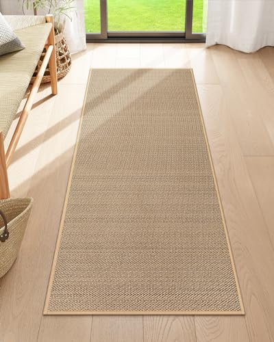 Lahome Farmhouse Kitchen Runner Rug, 2x5 Entryway Rugs Washable Non Slip - color: Beige/Khaki, size: 2' x 5'