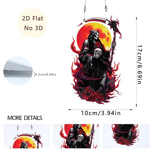 Halloween Grim Reaper Ornaments Colorful Window Hanging Decorations Home Wall Decor for Indoor Outdoor - color: Halloween Grim Reaper