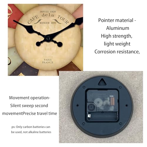 Farmhouse Wood Silent Wall Clocks Battery Operated 16 Inch - color: Colorful1, size: 16 Inch