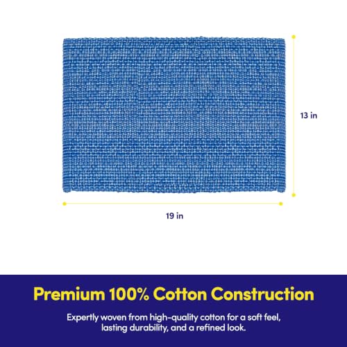 Sweet Home Collection 100% Cotton Placemats for Dining Room Rectangle Two Tone Woven Fabric 13" x 19" Soft Durable Table Mat Set, Set of 4, Dark Blue - color: Dark Blue, size: Rectangle 13" x 19"