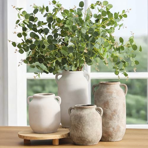 Vanselia Ceramic Flower Vase Home Table Decor Living Room Farmhouse 7.6 in - color: 7.6" Retro