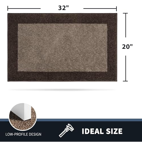 PURRUGS Dirt Trapping Indoor Door Mat, 20" x 32", Grayish Brown & Coffee - color: Grayish Brown & Coffee, size: 20" X 32"