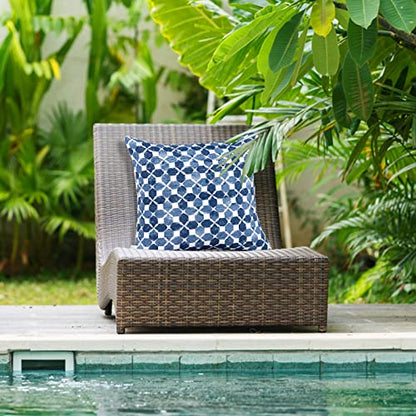JMGBird Blue Throw Pillows Outdoor Pillow Inserts Included - color: Blue White Black With Plaid