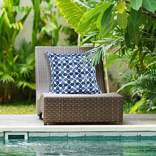 JMGBird Blue Throw Pillows Outdoor Pillow Inserts Included - color: Blue White Black With Plaid