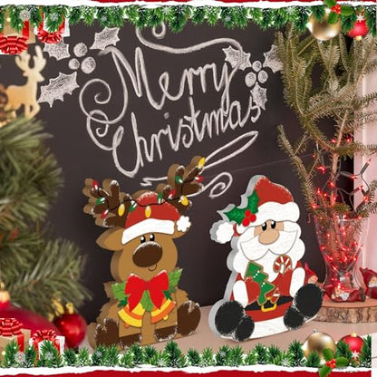 GlikCeil 3 Pcs Christmas Wooden Decorations Table Centerpieces - style: Merry Christmas