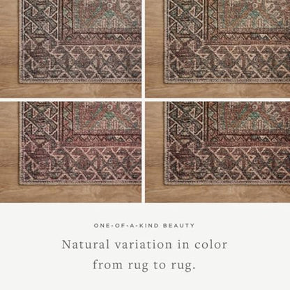 Loloi Amber Lewis Billie Aqua/Rust 3'-6" x 5'-6" Accent Rug - color: Aqua / Rust, size: 5'6" x 3'6" (Rectangular)