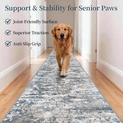 Hallway Runner Rug 2x8 Textured Non Slip Carpet Runner, Abstract Multi - color: Abstract-multi, size: 2' x 8' (Runner)