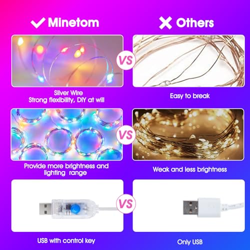 Minetom Curtain Lights, 300 LED Dimmable Twinkle Fairy Lights, 8 Modes - color: Multicolor, size: 1 Pack