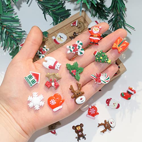 HADDIY Christmas Resin Charms for Crafts,100pcs Flatback Slime Beads Decor