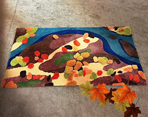 UKELER Colorful Moss Rug for Living Room 3D Shag Moss Area Rugs for Home Decor Non Slip Washable Kids Play Rug Laundry Room Decor 70.8''x37.4'' - color: Colorful Moss Rug C