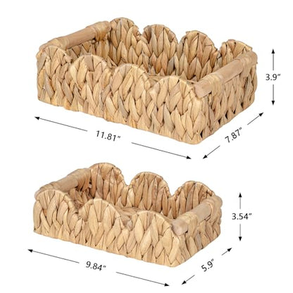 Kriitools Scalloped Toilet Paper Storage Basket for Over Toilet Shelf - size: Small
