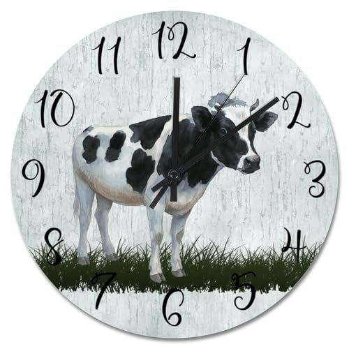 Holstein Cow Wall Clocks Farm Milk Cow Kitchen Wall Clock - color: Style-8, size: 15 inch