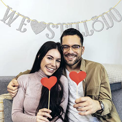 Qttier We Still Do Banner, Silver Glitter - color: Silver