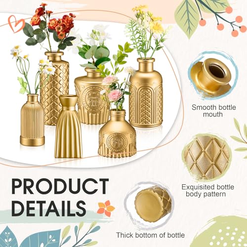 Yaomiao 30 Pcs Glass Bud Vases Centerpieces, Gold Series - color: Gold Series