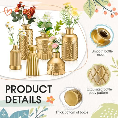 Yaomiao 30 Pcs Glass Bud Vases Centerpieces, Gold Series - color: Gold Series