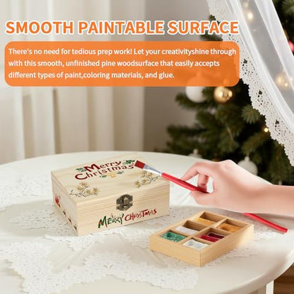 Small Unfinished Wooden Storage Box (Large 5.9 * 3.7 * 2.5 inch) - size: Large 5.9*3.7*2.5 inch